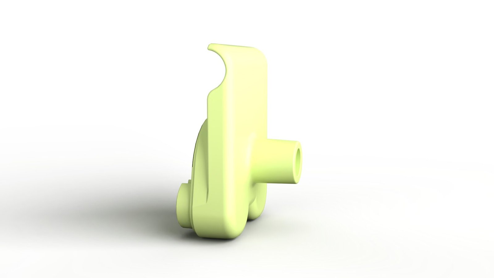 3D render of a pale green drip chamber cap from the AMGIS infusion device